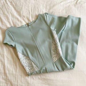 Sage Mint green Closet London pencil Dress Lace excellent condition 6 small